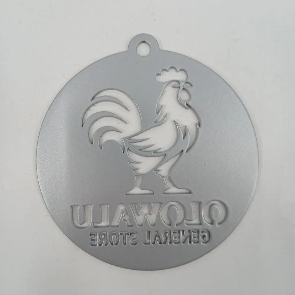 Olowalu general store Agriculture Hawaii Rooster metal ornament Set of 6